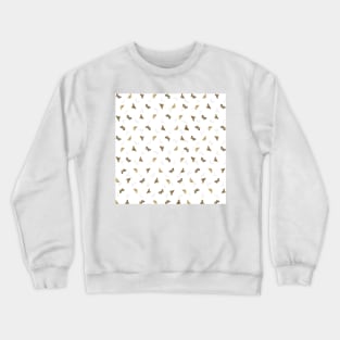 Elegant Golden Butterflies White Pattern Crewneck Sweatshirt